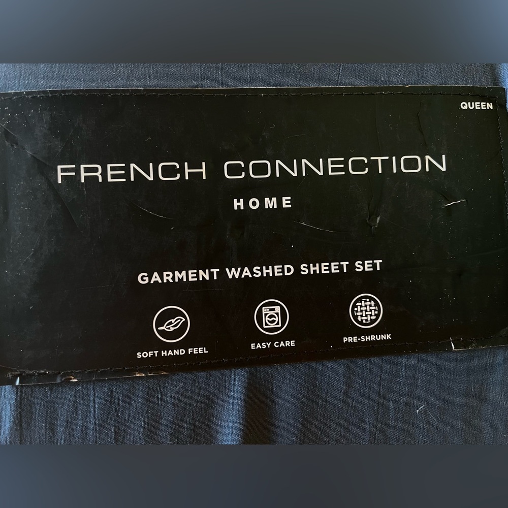 French Connection Navy Sheet Set blue - Picture 2 of 11